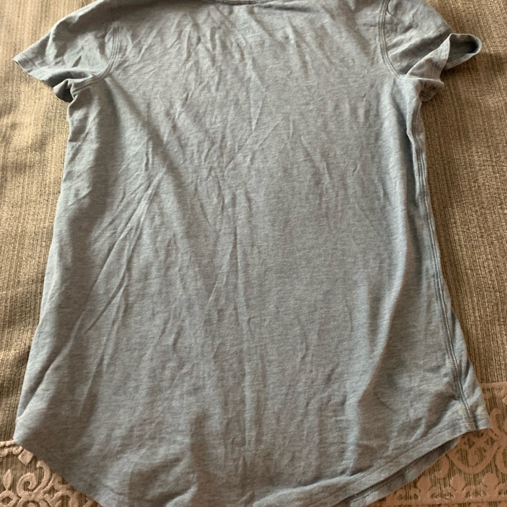 Lululemon Athletica Love Crew Tee Top T-shirt Curved Hem Pima Cotton Navy Blue - Picture 7 of 12